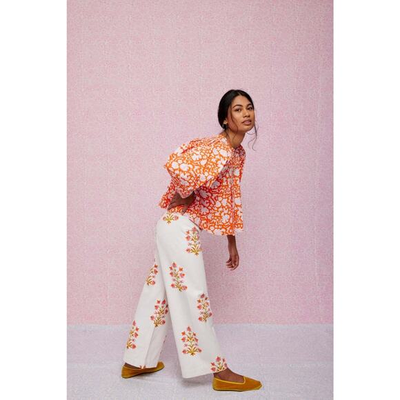 Sz Blockprints Disco Pants Lily Print - L - Picture 2 of 6